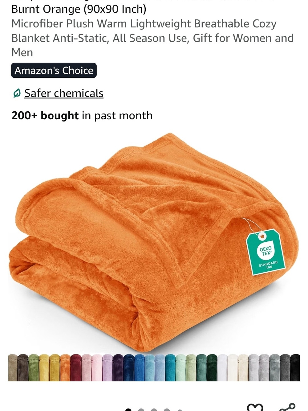 Plush Microfiber Blanket - Burnt Orange